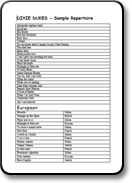 Rob Severini's Roving Musicians | 'Dixie Dukes' Song List